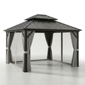 Patio Gazebo Built for All-Weather Use, 10x10 Hardtop, Galvanized Steel Roof, Aluminum Frame
