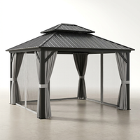 10 Ft. X 10 Ft. Patio Double-Top Hardtop Gazebo Galvanized Steel Roof Aluminum Frame — Studio Shot