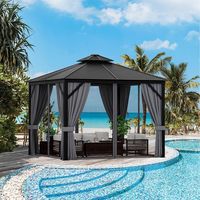 Patio Gazebo Built for All-Weather Use, 10x10 Hardtop, Galvanized Steel Roof, Aluminum Frame