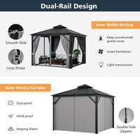 Patio Gazebo Built for All-Weather Use, 10x10 Hardtop, Galvanized Steel Roof, Aluminum Frame