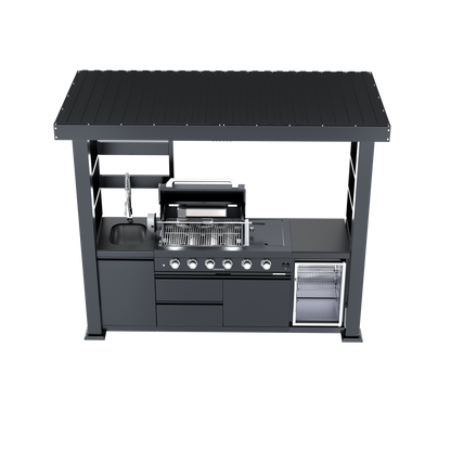 97-Inch 4-Burner Deluxe Stainless Steel Outdoor Kitchen Grill