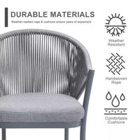 7-Piece Aluminum Outdoor Patio Dining Set with Grey Cushion