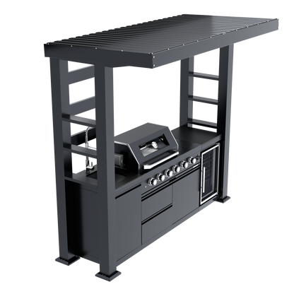 97-Inch 4-Burner Deluxe Stainless Steel Outdoor Kitchen Grill