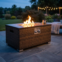 32 In. Propane Fire Pit Table, 40,000 BTU Auto-Ignition Gas Fire Table for outside Patio — Studio Shot