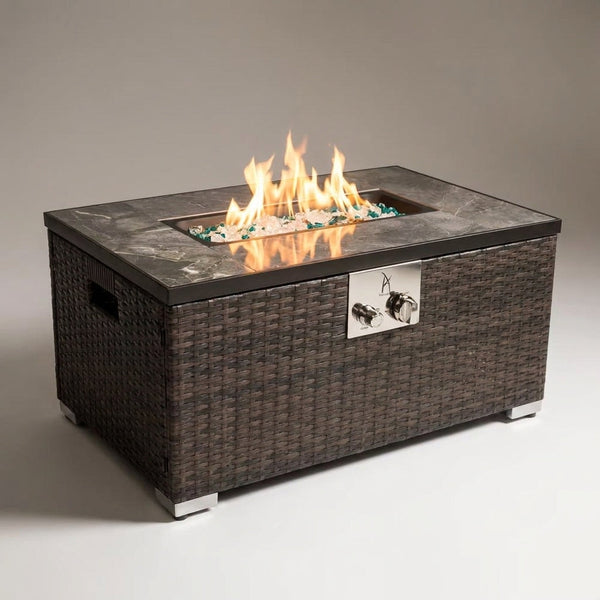 32 In. Propane Fire Pit Table, 40,000 BTU Auto-Ignition Gas Fire Table for outside Patio — Studio Shot