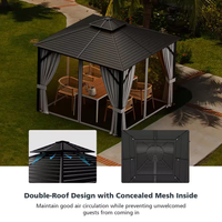 Patio Gazebo Built for All-Weather Use, 10x10 Hardtop, Galvanized Steel Roof, Aluminum Frame