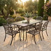 6 - Person Patio Dining Set with Rectangular Table — Studio Shot
