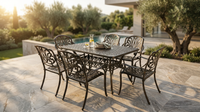 6 - Person Patio Dining Set with Rectangular Table — Lifestyle