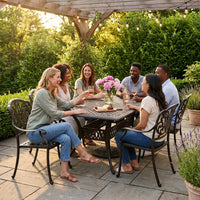6 - Person Patio Dining Set with Rectangular Table — Lifestyle