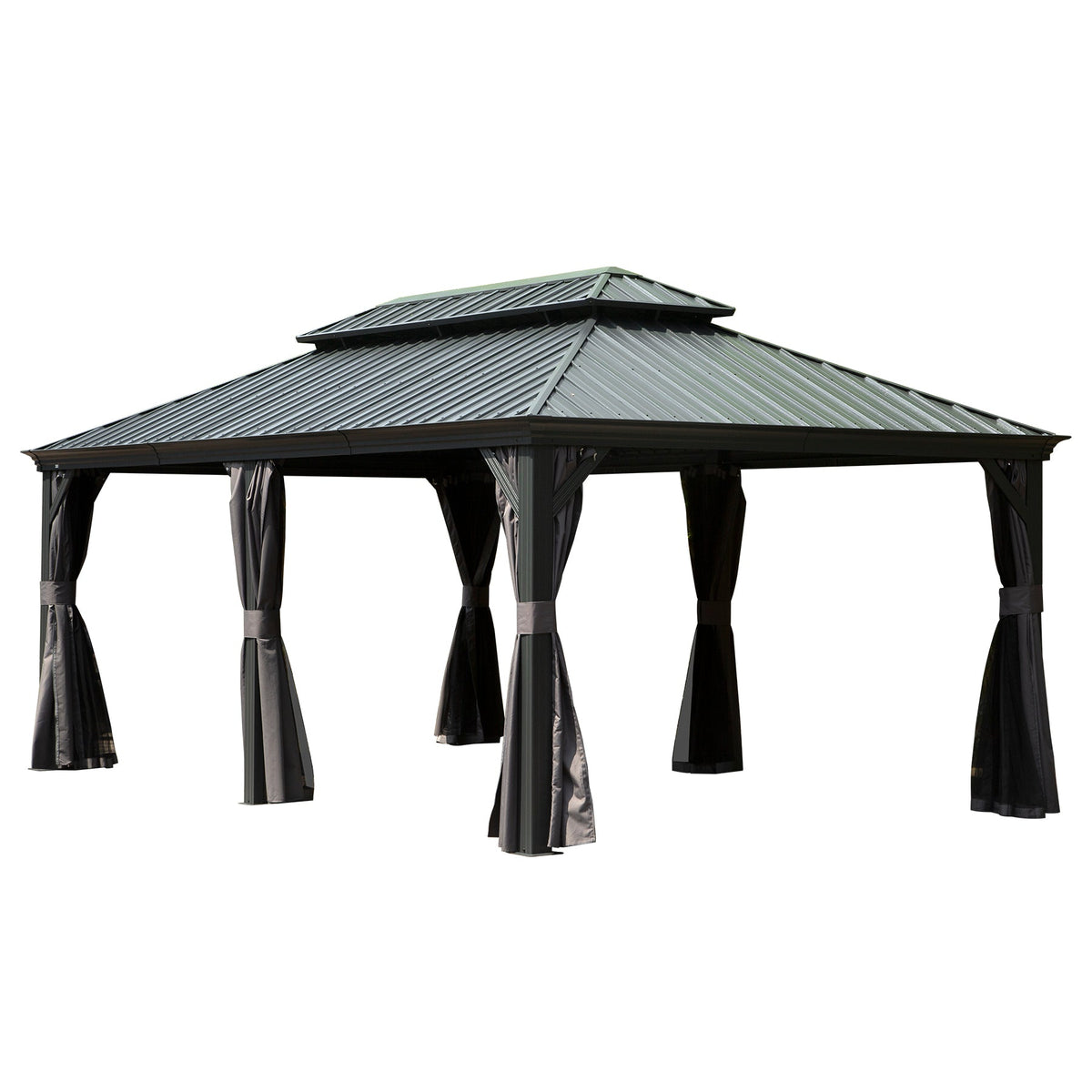 12' x 20' Hardtop Gazebo with Double Roof Canopy