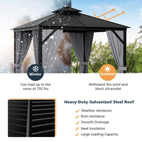 Patio Gazebo Built for All-Weather Use, 10x10 Hardtop, Galvanized Steel Roof, Aluminum Frame