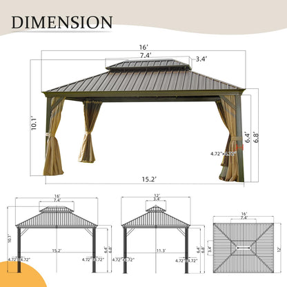 12' x 16' Hardtop Gazebo