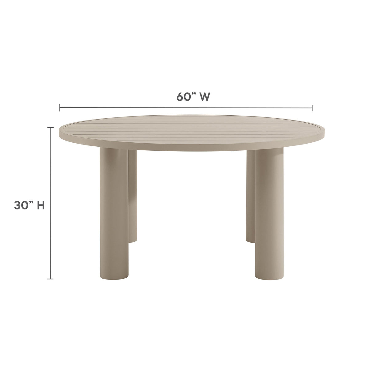 Nautica 5-Piece Round Outdoor Patio Aluminum Dining Table and Chairs Set
