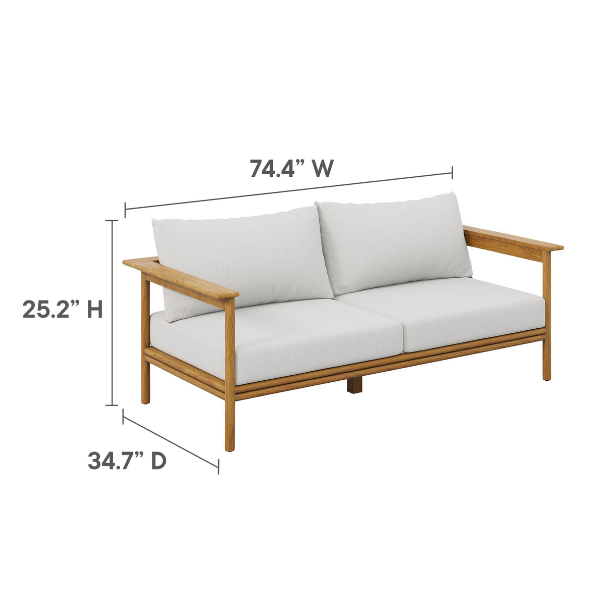 Wren 6-Piece Outdoor Patio Teak Wood Furniture Set by Modway