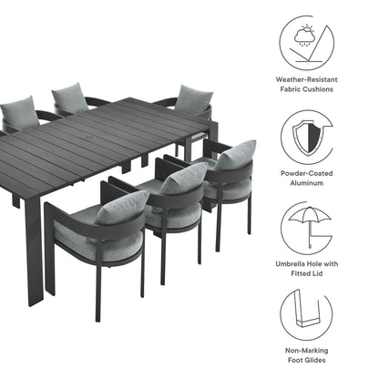 Tahoe 9-Piece Outdoor Patio Aluminum Dining Set by Modway