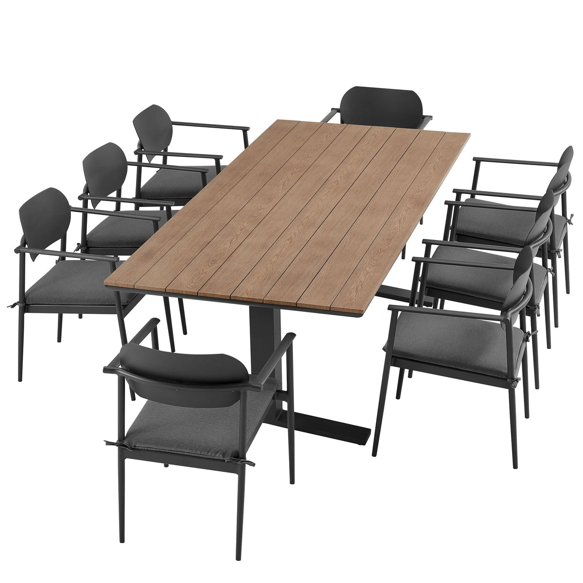 Aeris 9-Piece Outdoor Patio Aluminum Dining Set by Modway