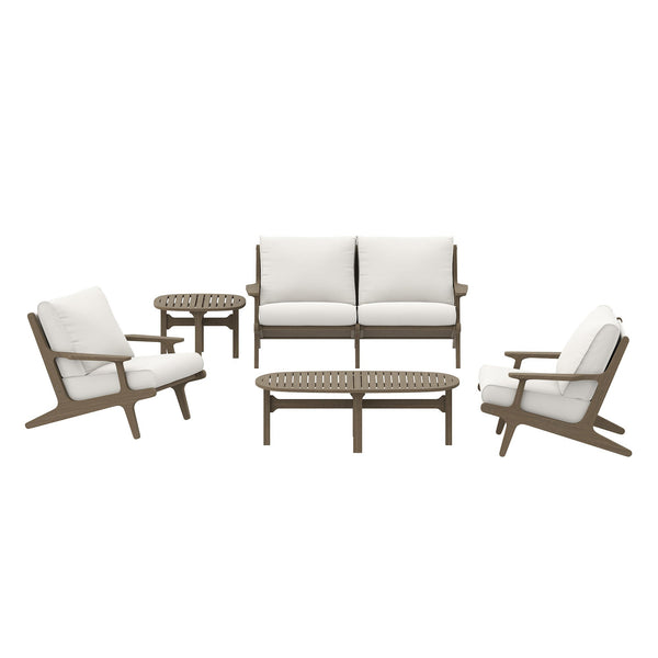 Saratoga 5-Piece Outdoor Patio Teak Wood Furniture Set by Modway