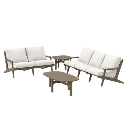 Saratoga 4-Piece Outdoor Patio Teak Wood Furniture Set by Modway
