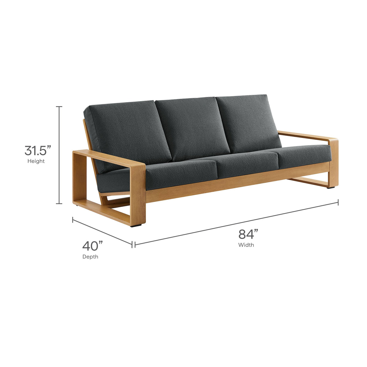 Lirienne 2-Piece Outdoor Patio Aluminum Faux Wood Furniture Set