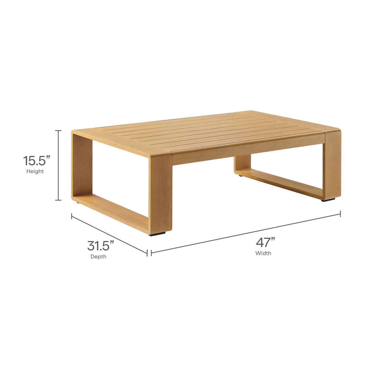 Lirienne 2-Piece Outdoor Patio Aluminum Faux Wood Furniture Set