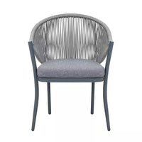 7-Piece Aluminum Outdoor Patio Dining Set with Grey Cushion