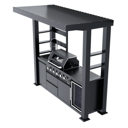 97-Inch 4-Burner Deluxe Stainless Steel Outdoor Kitchen Grill