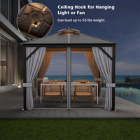 Patio Gazebo Built for All-Weather Use, 10x10 Hardtop, Galvanized Steel Roof, Aluminum Frame