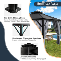 Patio Gazebo Built for All-Weather Use, 10x10 Hardtop, Galvanized Steel Roof, Aluminum Frame