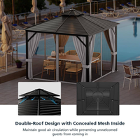 Patio Gazebo Built for All-Weather Use, 10x10 Hardtop, Galvanized Steel Roof, Aluminum Frame