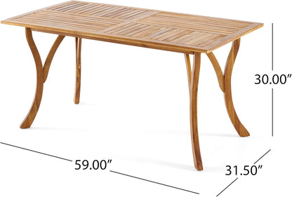 Outdoor 7 Piece Patio Rustic Acacia Wood Dining Set