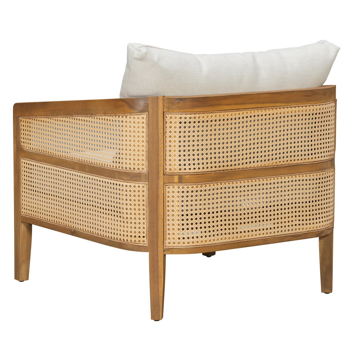 Acacia Wood Patio Furniture Set with Water-Resistant Cushions - Brown/Beige