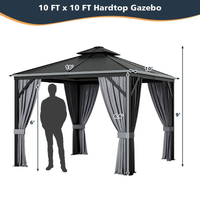 Patio Gazebo Built for All-Weather Use, 10x10 Hardtop, Galvanized Steel Roof, Aluminum Frame