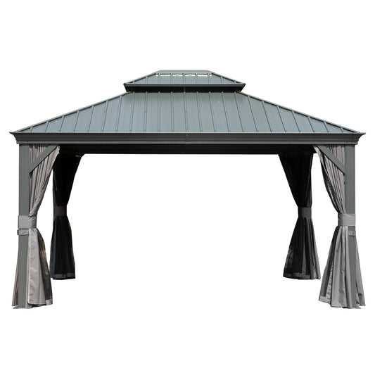 10' X 14' Hardtop Gazebo with Double Roof