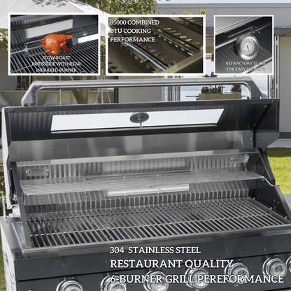 97-Inch 4-Burner Deluxe Stainless Steel Outdoor Kitchen Grill