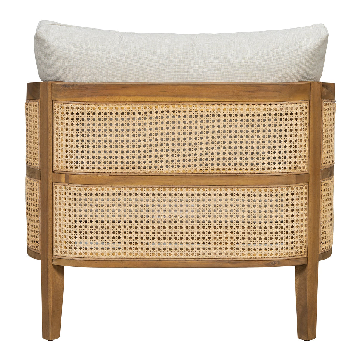 Acacia Wood Patio Furniture Set with Water-Resistant Cushions - Brown/Beige